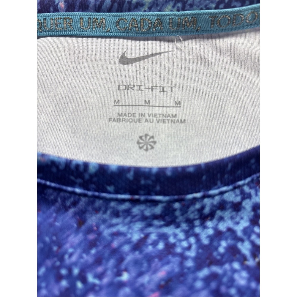 Nike Mens Medium United States Track & Field Dri-FIT T-Shirt Blue Red Splatter - Picture 4 of 5